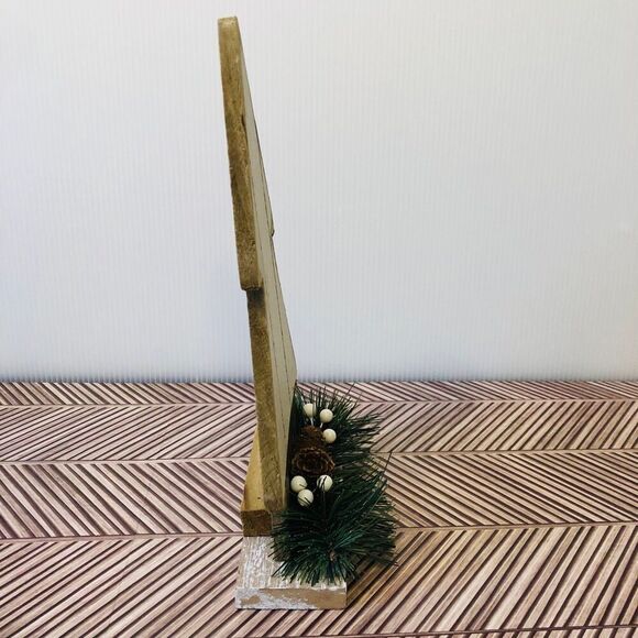 Hobby Lobby Christmas Wood Plank White Wash Tree Tabletop Décor #2 Cottage Charm - Picture 4 of 6